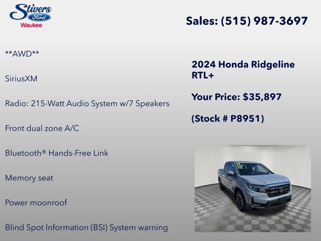 Used 2024 Honda Ridgeline RTL+ image 15