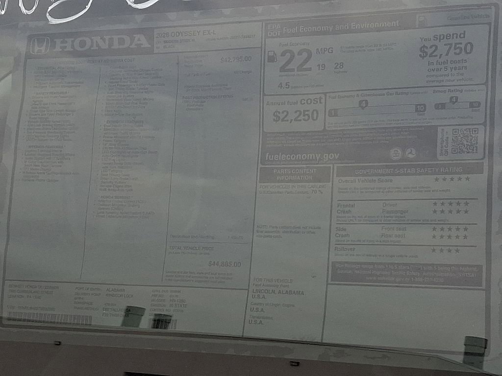 New 2026 Honda Odyssey EX-L image 3