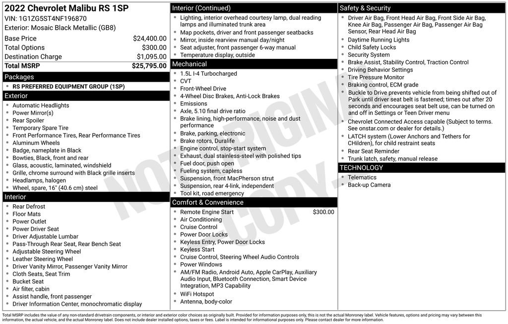 Used 2022 Chevrolet Malibu RS image 4