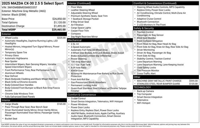 Certified 2025 MAZDA CX-30 AWD 2.5 S w/ Select Sport Pkg image 13