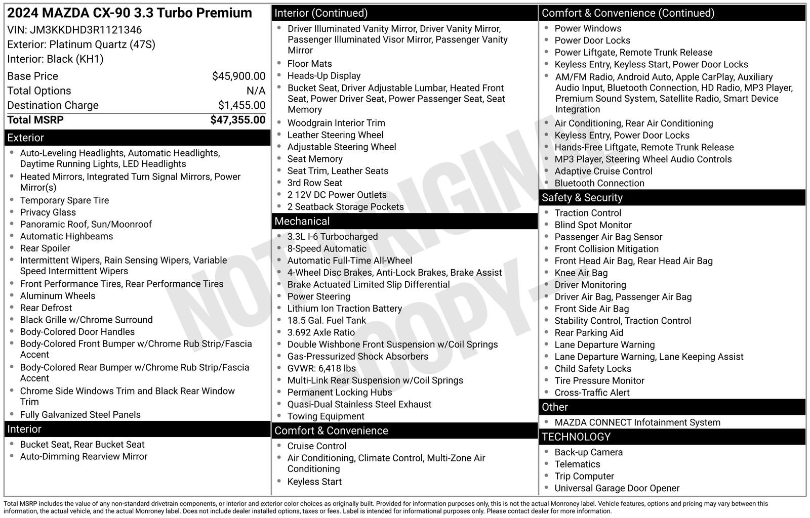 Used 2024 MAZDA CX-90 3.3 Turbo w/ Premium Package image 37