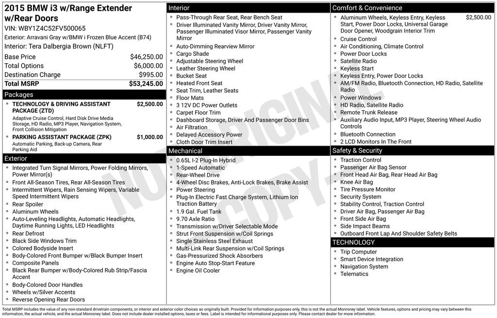 Used 2015 BMW i3 w/ Range Extender image 3