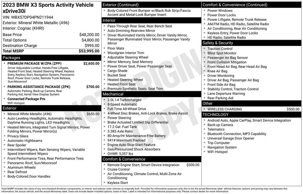 Used 2023 BMW X3 xDrive30i w/ Premium Package w/ZPA image 5