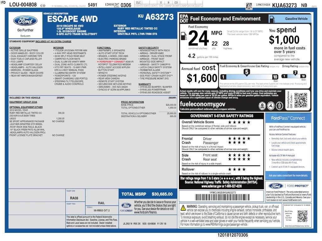 Used 2019 Ford Escape SE AWD/4WD image 4