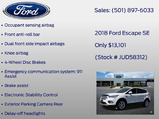 Certified 2018 Ford Escape SE w/ SE Sync 3 Package FWD image 26