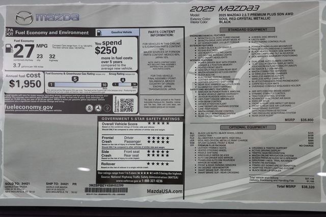 New 2025 MAZDA MAZDA3 2.5 Turbo Premium Plus Package image 47