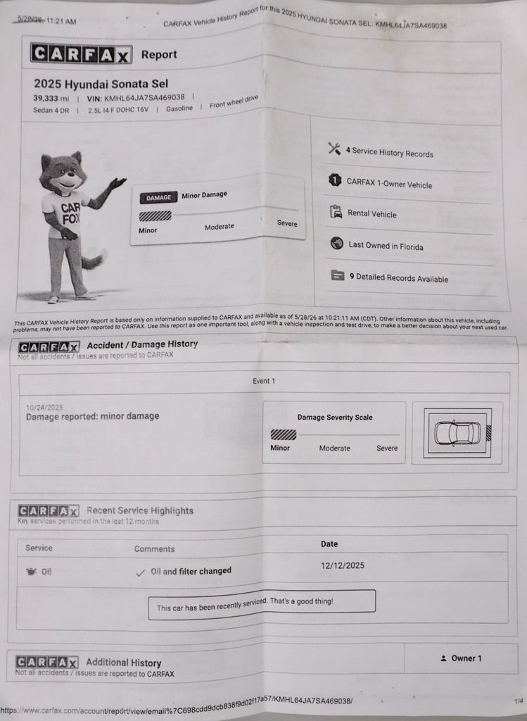 Certified 2025 Hyundai Sonata SEL FWD image 6