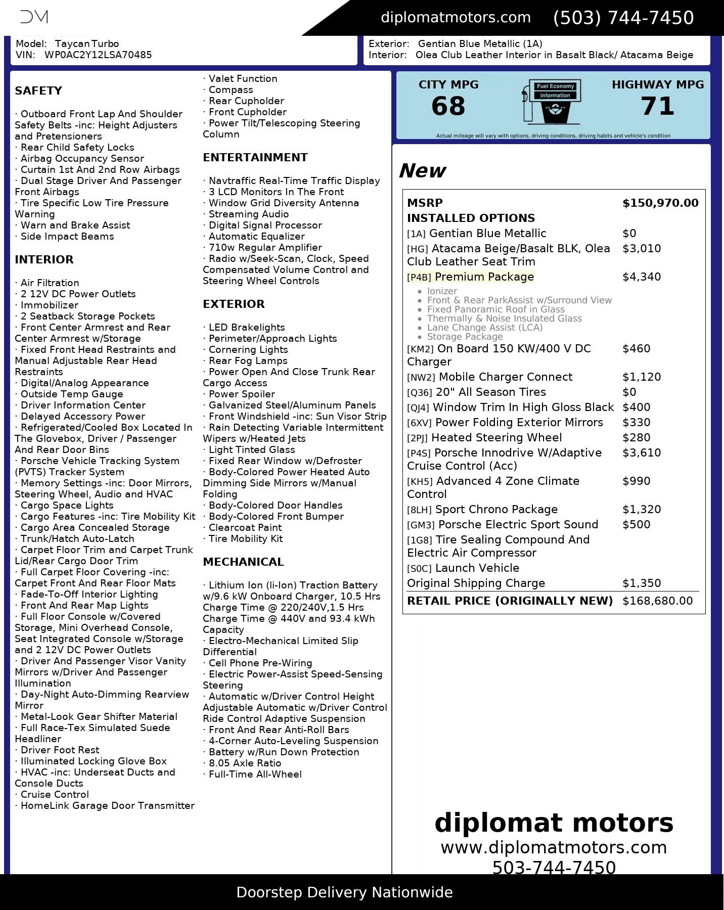 Used 2020 Porsche Taycan image 2