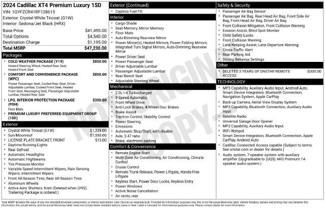 Certified 2024 Cadillac XT4 Premium Luxury FWD image 34