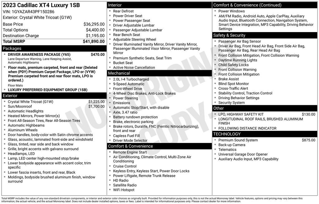 Used 2023 Cadillac XT4 Luxury w/ Driver Awareness Package FWD image 39