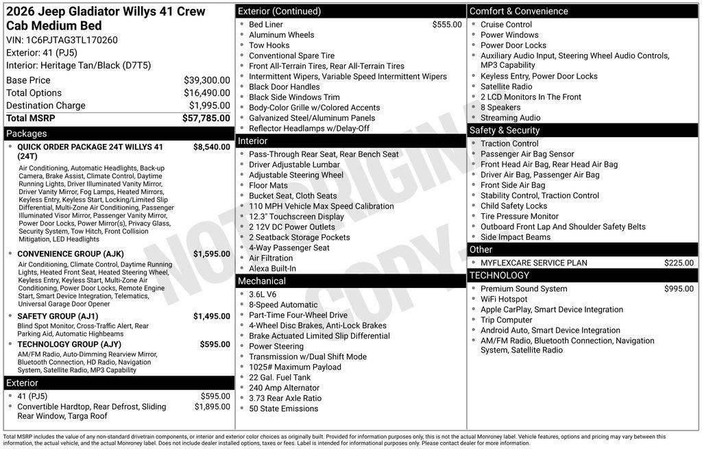 New 2026 Jeep Gladiator Willys AWD/4WD image 7