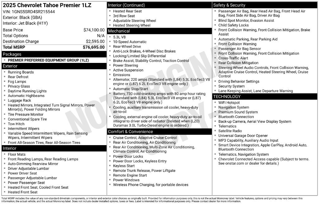 Certified 2025 Chevrolet Tahoe Premier RWD image 4