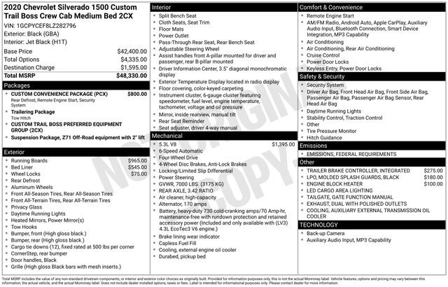 Used 2020 Chevrolet Silverado 1500 Custom Trail Boss w/ Custom Convenience Package image 19