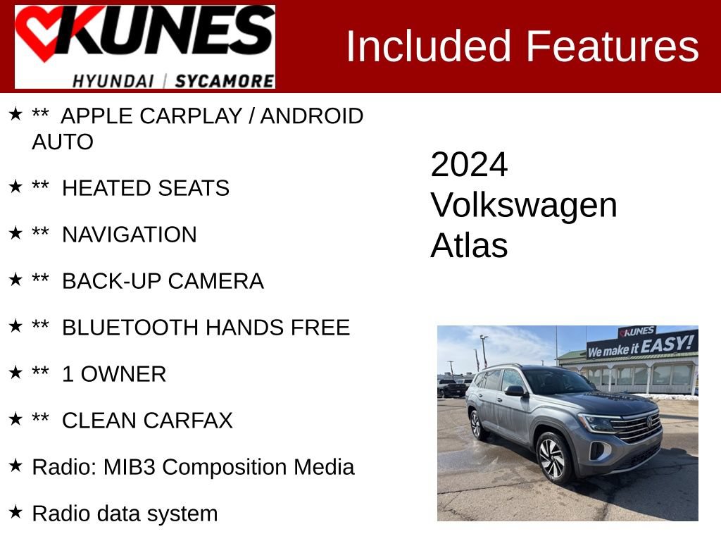 Used 2024 Volkswagen Atlas SE FWD image 2