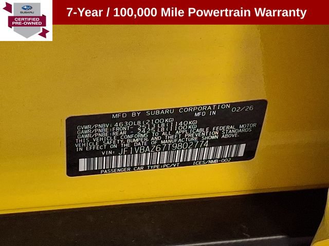 Certified 2026 Subaru WRX tS w/ WRX Electronics Package AWD/4WD image 27