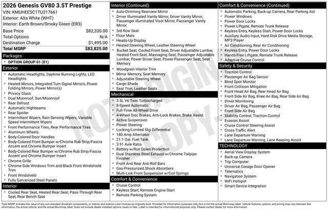 Used 2026 Genesis GV80 3.5T Prestige AWD/4WD image 35