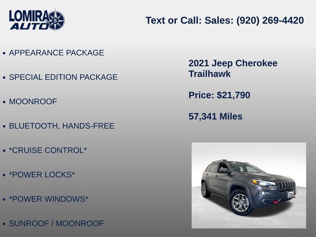 Used 2021 Jeep Cherokee Trailhawk w/ Sun, Sound & Nav Group AWD/4WD image 21