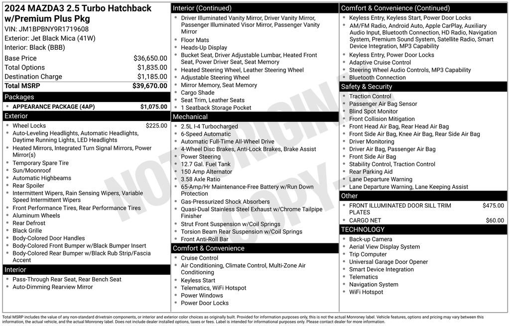 Used 2024 MAZDA MAZDA3 Hatchback w/ Appearance Package image 7