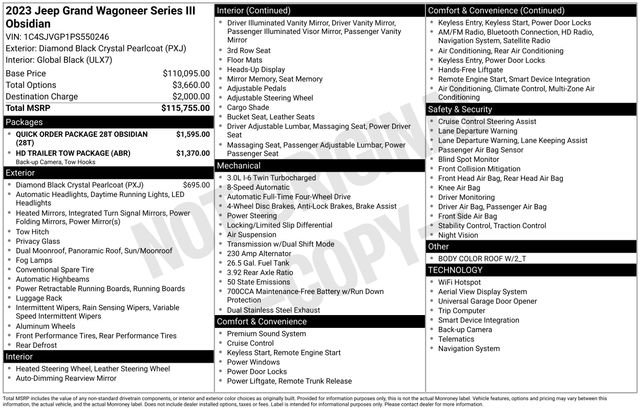 Used 2023 Jeep Grand Wagoneer Series III w/ Quick Order Packagew 28T image 13