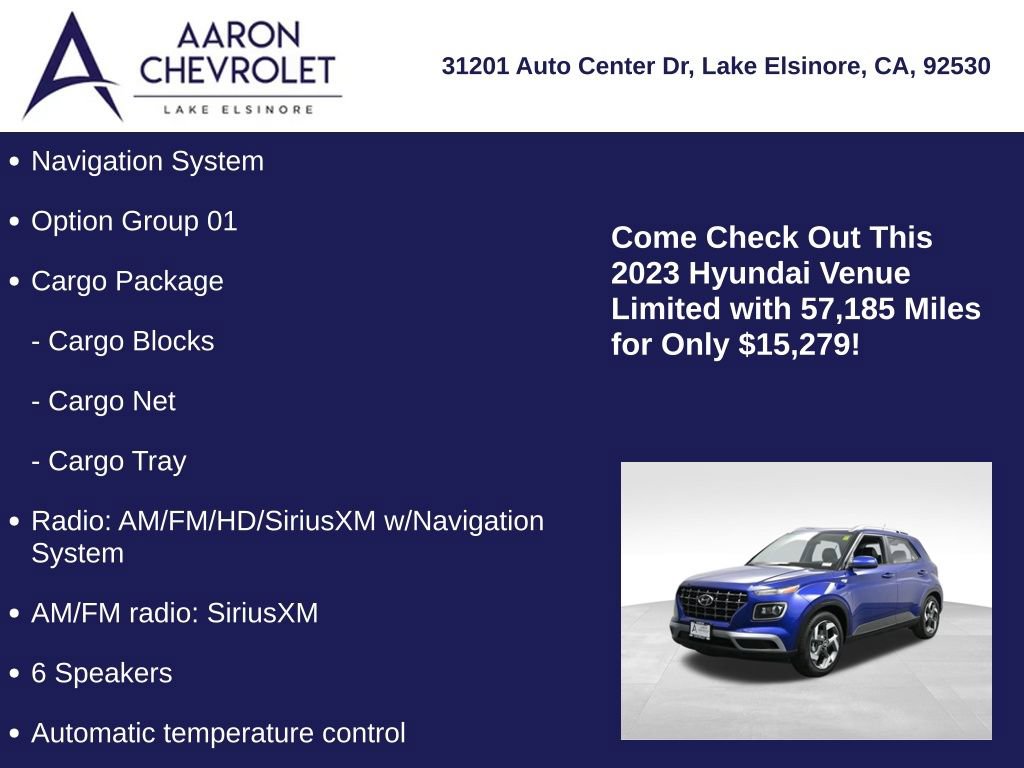 Used 2023 Hyundai Venue Limited w/ Cargo Package image 5