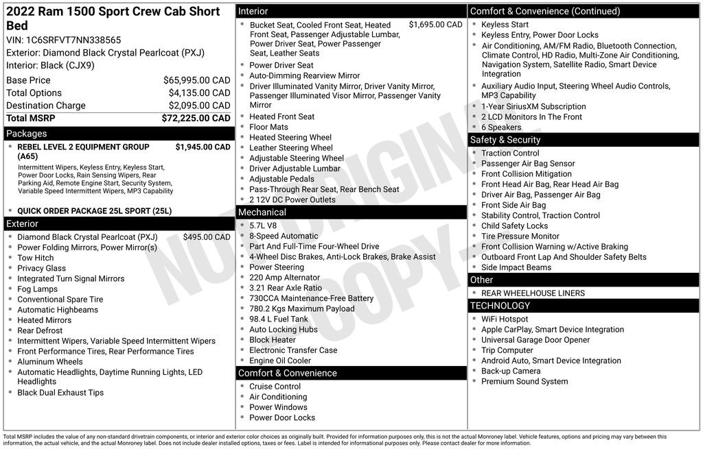 Used 2022 RAM 1500 Sport w/ Rebel Level 2 Equipment Group AWD/4WD image 13