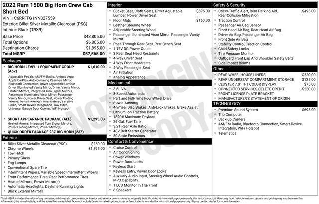 Certified 2022 RAM 1500 Big Horn image 10