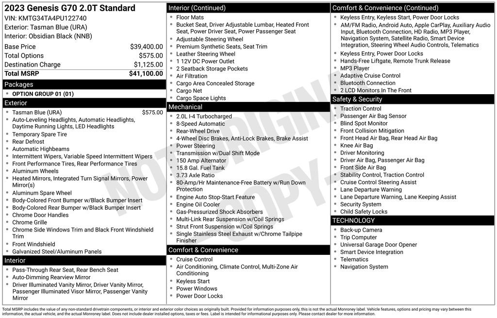 Used 2023 Genesis G70 2.0T image 17