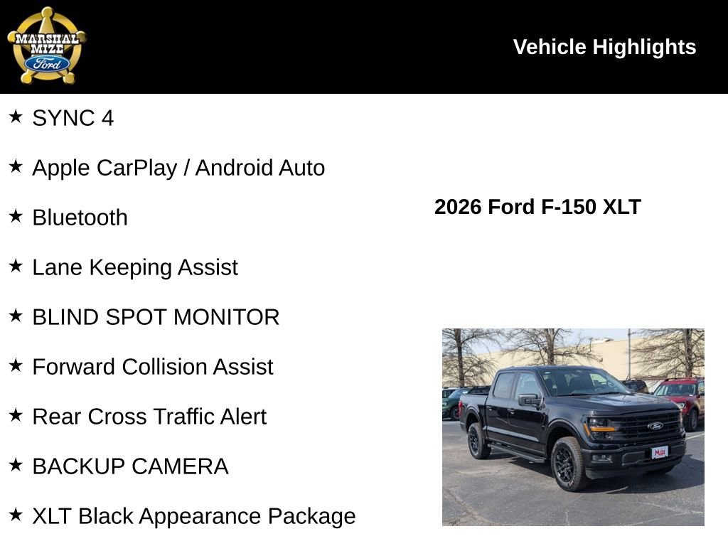 New 2026 Ford F150 XLT w/ XLT Black Appearance Package AWD/4WD image 2