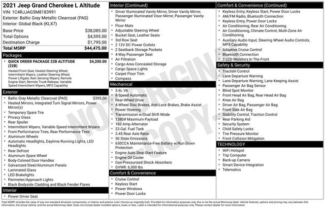 Used 2021 Jeep Grand Cherokee L Laredo image 27