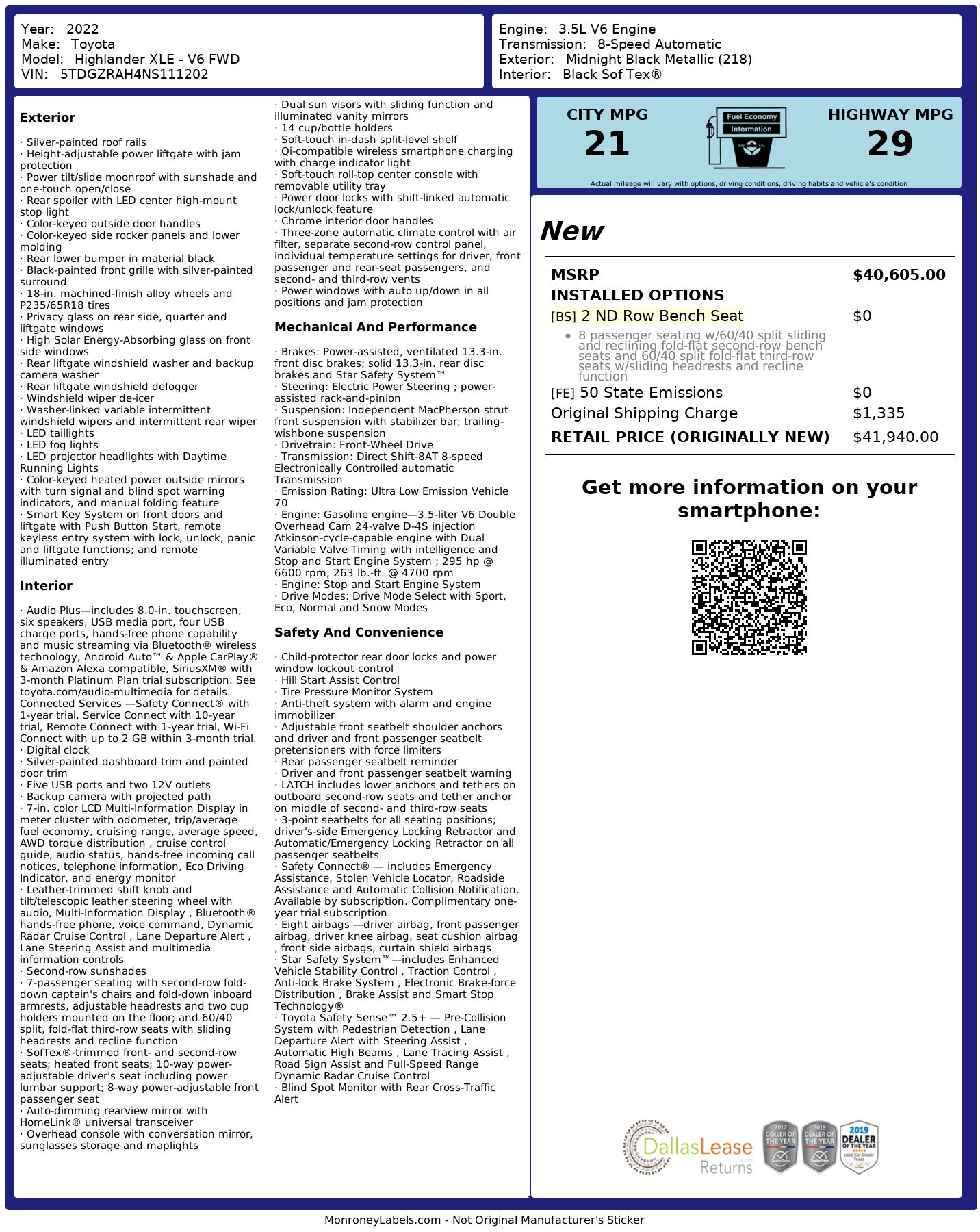 Used 2022 Toyota Highlander XLE image 3