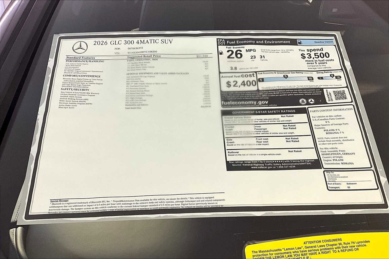 New 2026 Mercedes-Benz GLC 300 4MATIC image 18