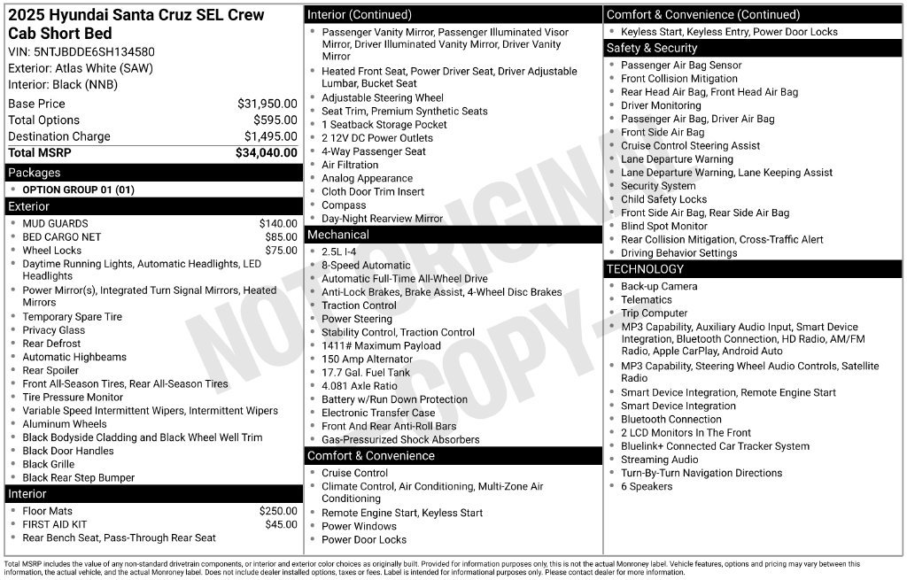 Certified 2025 Hyundai Santa Cruz SEL AWD/4WD image 9