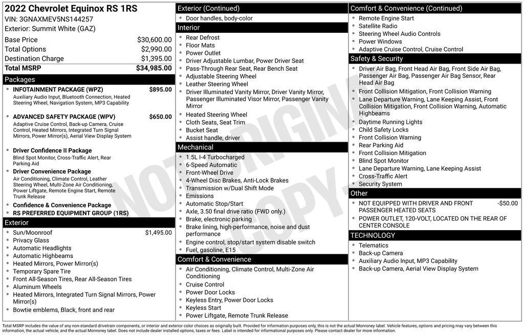 Used 2022 Chevrolet Equinox RS w/ Infotainment Package image 3