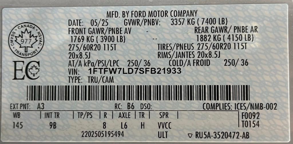 Used 2025 Ford F150 Platinum w/ FX4 Off-Road Package AWD/4WD image 61