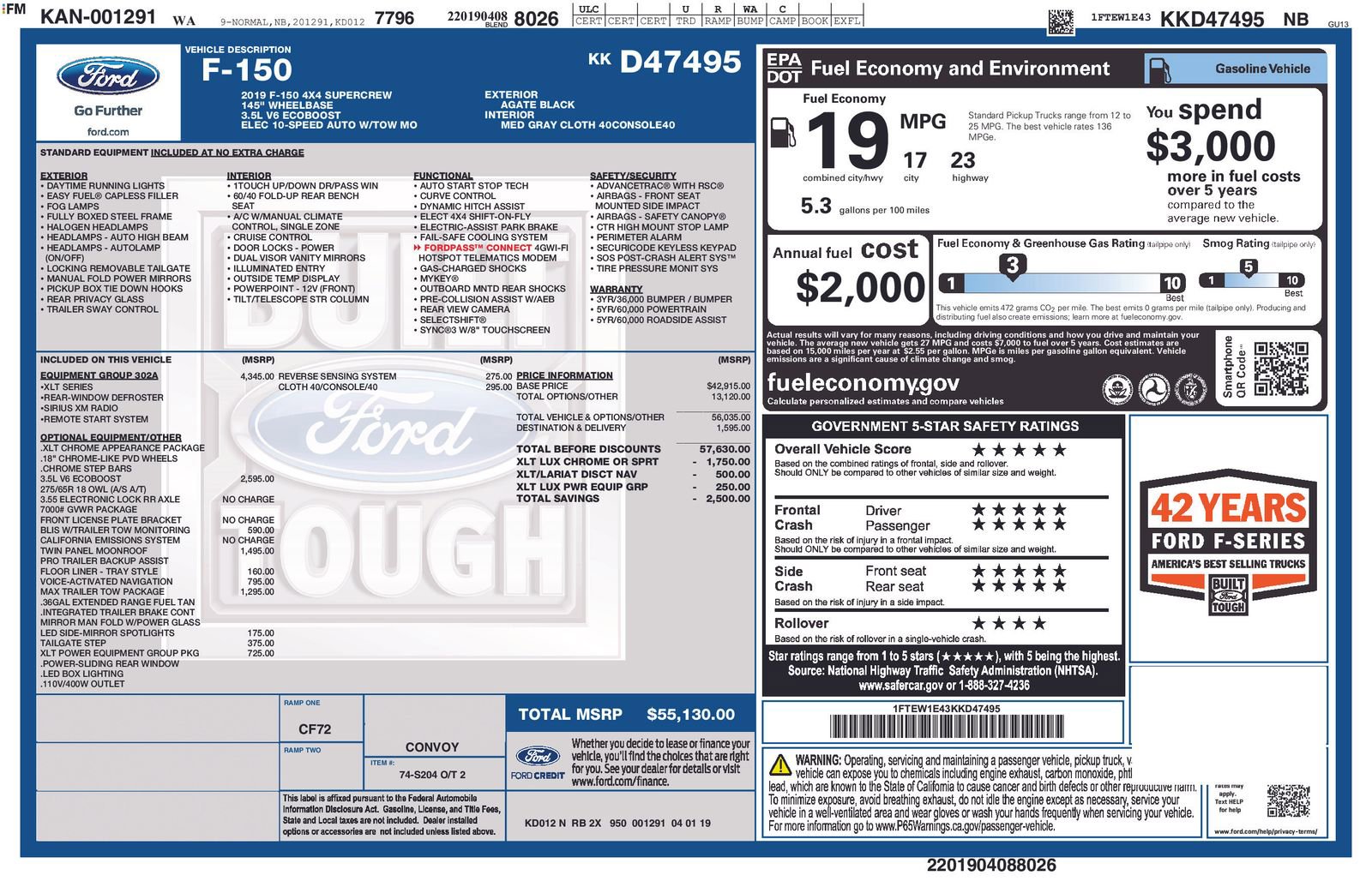 Used 2019 Ford F150 XLT w/ Equipment Group 302A Luxury image 13