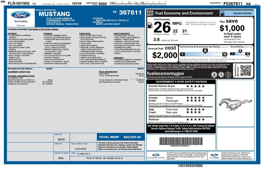 Used 2015 Ford Mustang Premium RWD image 59