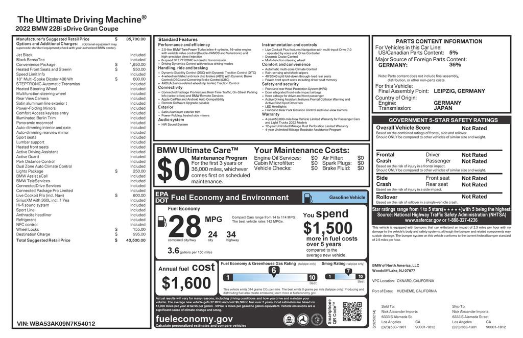 Used 2022 BMW 228i Gran Coupe w/ Convenience Package image 4