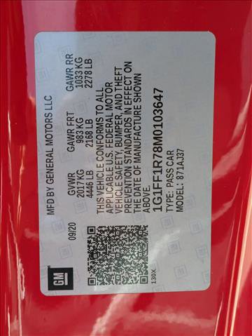 Used 2021 Chevrolet Camaro LT w/ Technology Package RWD image 23