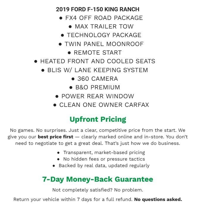 Used 2019 Ford F150 King Ranch w/ Equipment Group 601A Luxury image 2