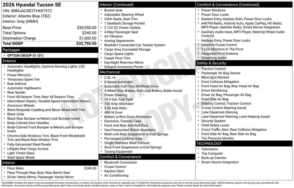 New 2026 Hyundai Tucson SE image 6