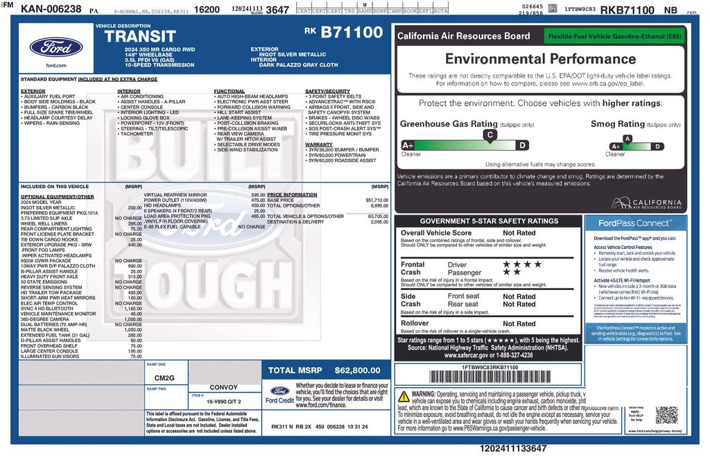 New 2024 Ford Transit 350 148 Medium Roof w/ Exterior Upgrade Package