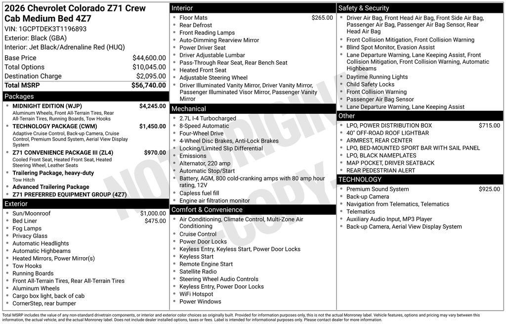 New 2026 Chevrolet Colorado Z71 w/ Midnight Edition AWD/4WD image 5