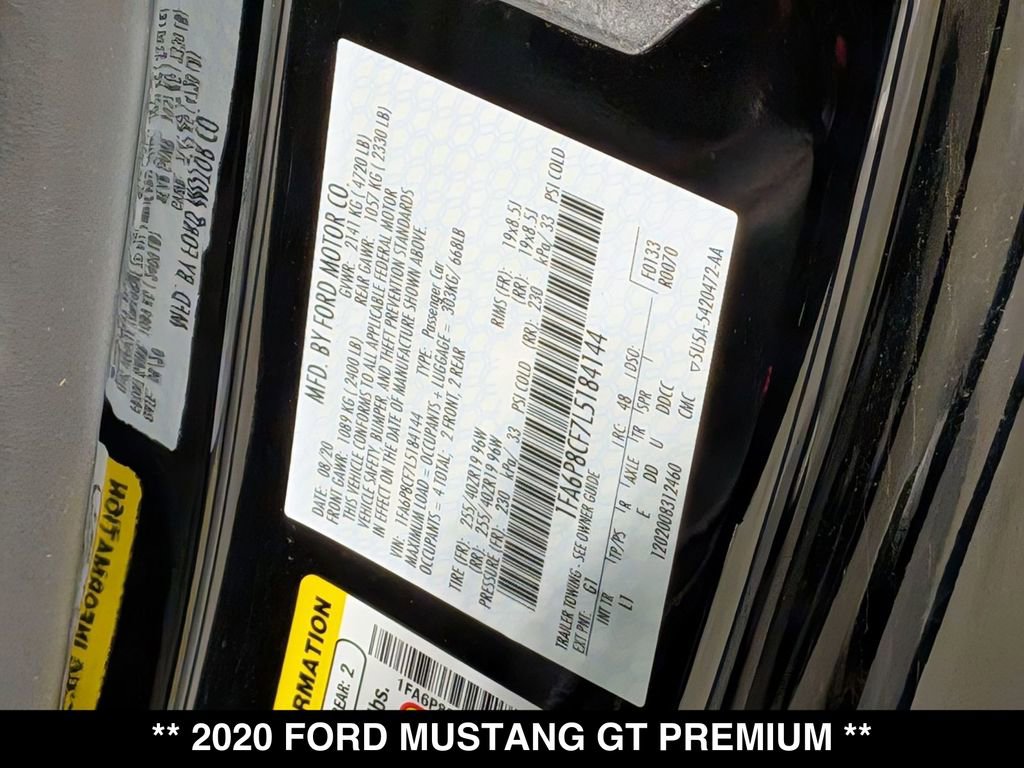 Used 2020 Ford Mustang GT Premium w/ California Special Package RWD image 29