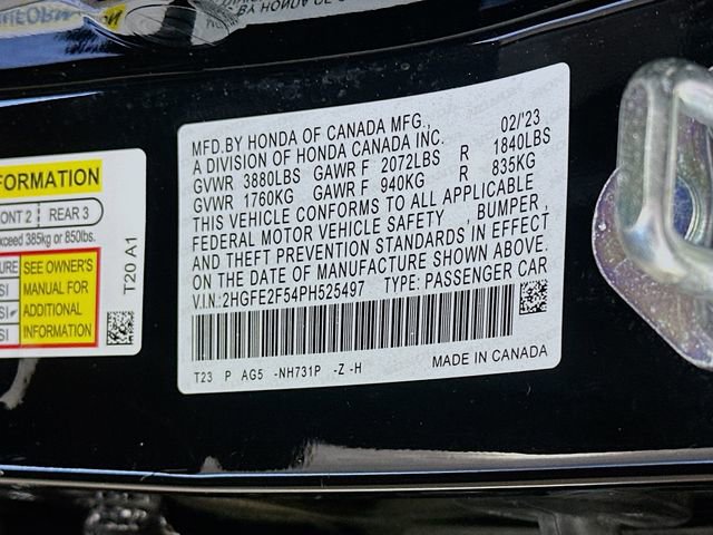 Certified 2023 Honda Civic Sport image 32