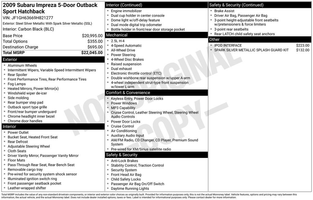 Used 2009 Subaru Impreza Outback Sport image 19