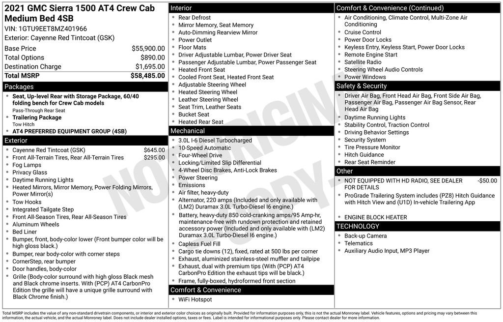 Used 2021 GMC Sierra 1500 AT4 image 52
