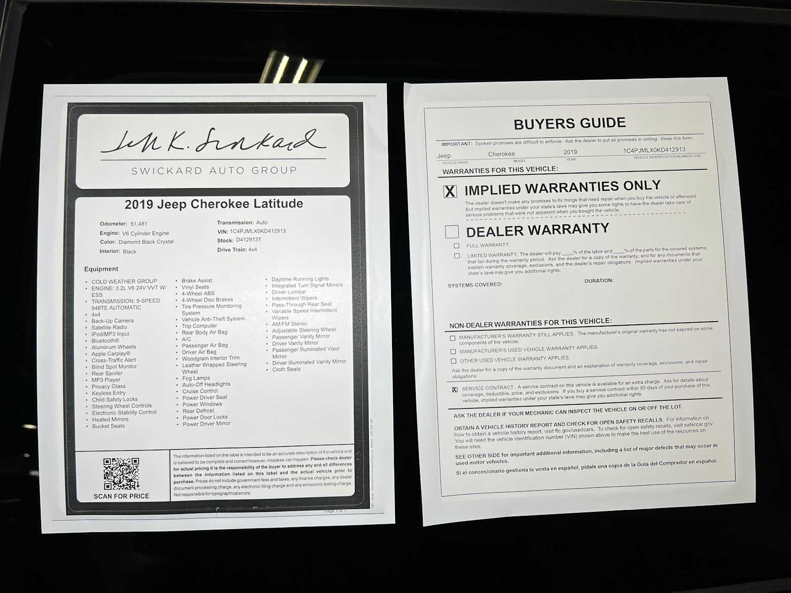 Used 2019 Jeep Cherokee Latitude Plus w/ Cold Weather Group AWD/4WD image 42