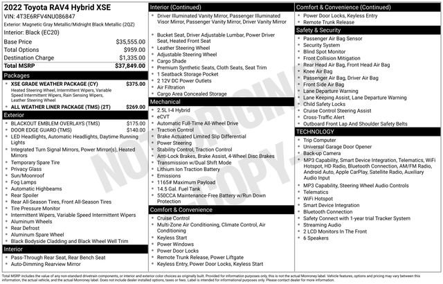 Used 2022 Toyota RAV4 XSE w/ XSE Grade Weather Package image 7