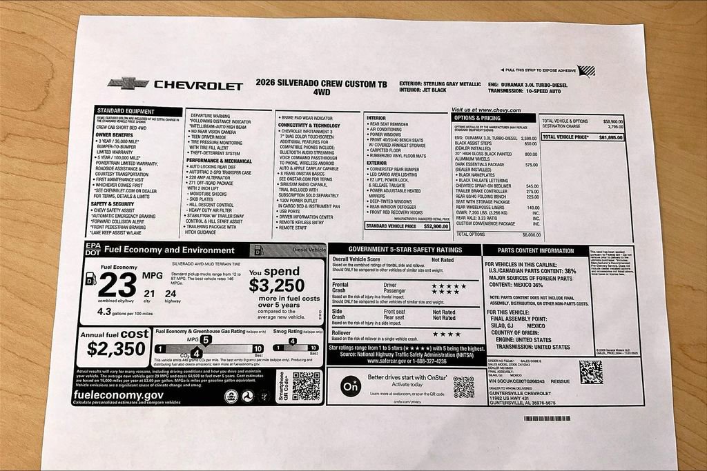 New 2026 Chevrolet Silverado 1500 Custom Trail Boss w/ LPO, Dark Essentials Package image 14