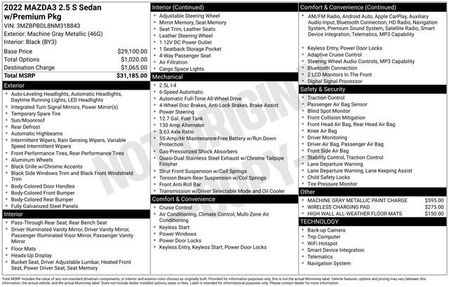 Certified 2022 MAZDA MAZDA3 s image 42